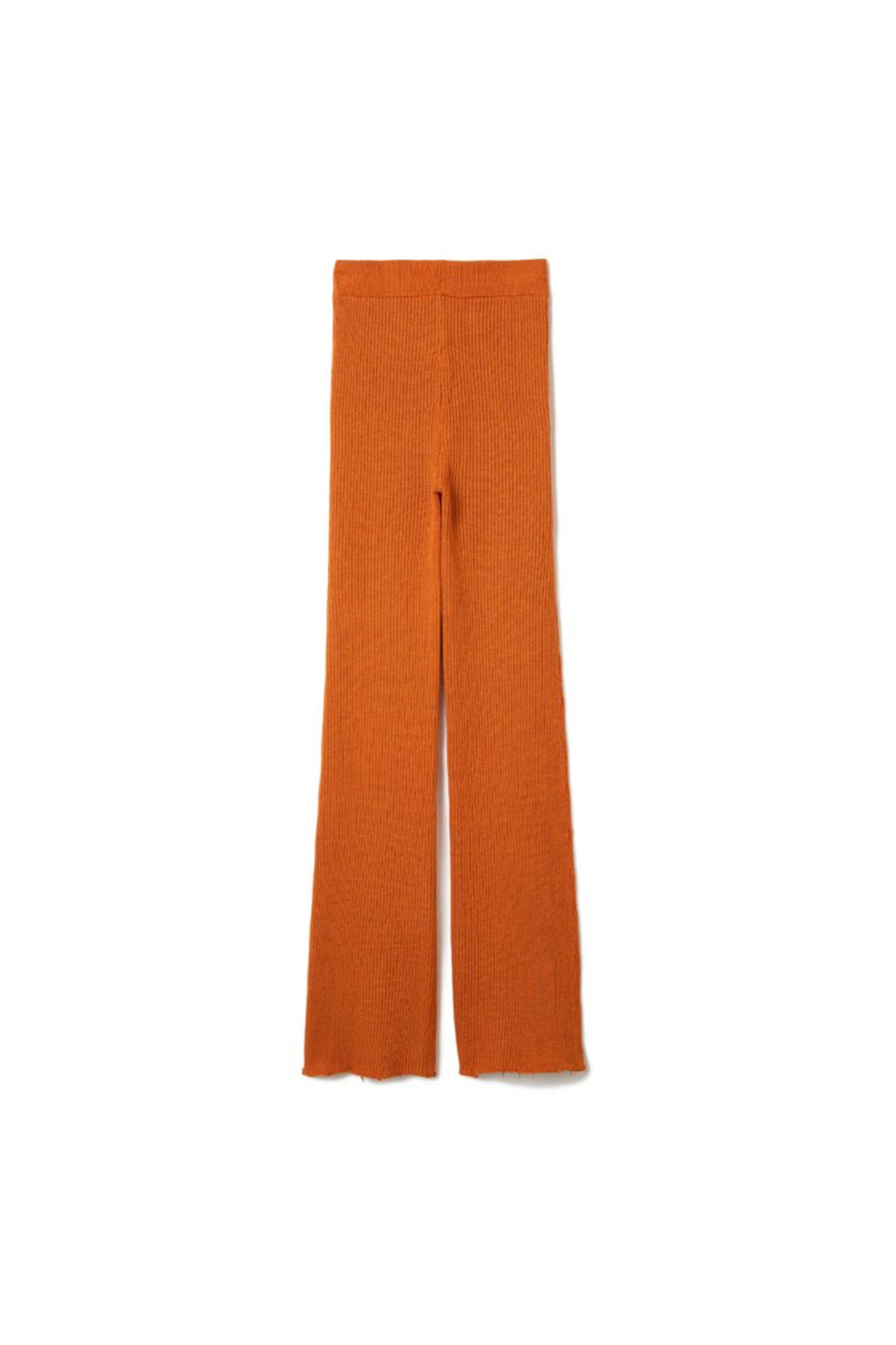 Double Face Rib Line Pants - Orange