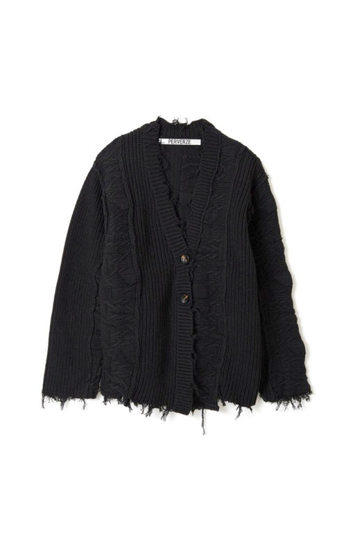 新品・国内正規品 PERVERZE Double Face Rib Cardigan Black | artfive ...