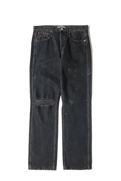 [送料込] Dirty Destroyed Black Low denim redone-grunge-jean-black-dirty