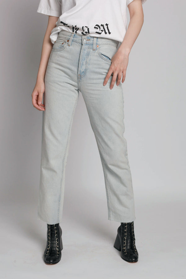 High Rise Stove Pipe Pants - Ice