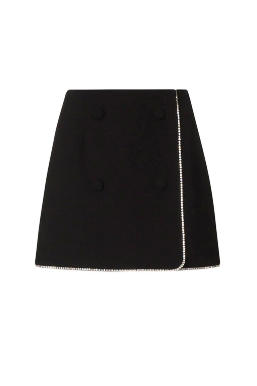 Crystal Wrap Mini Skirt - Black