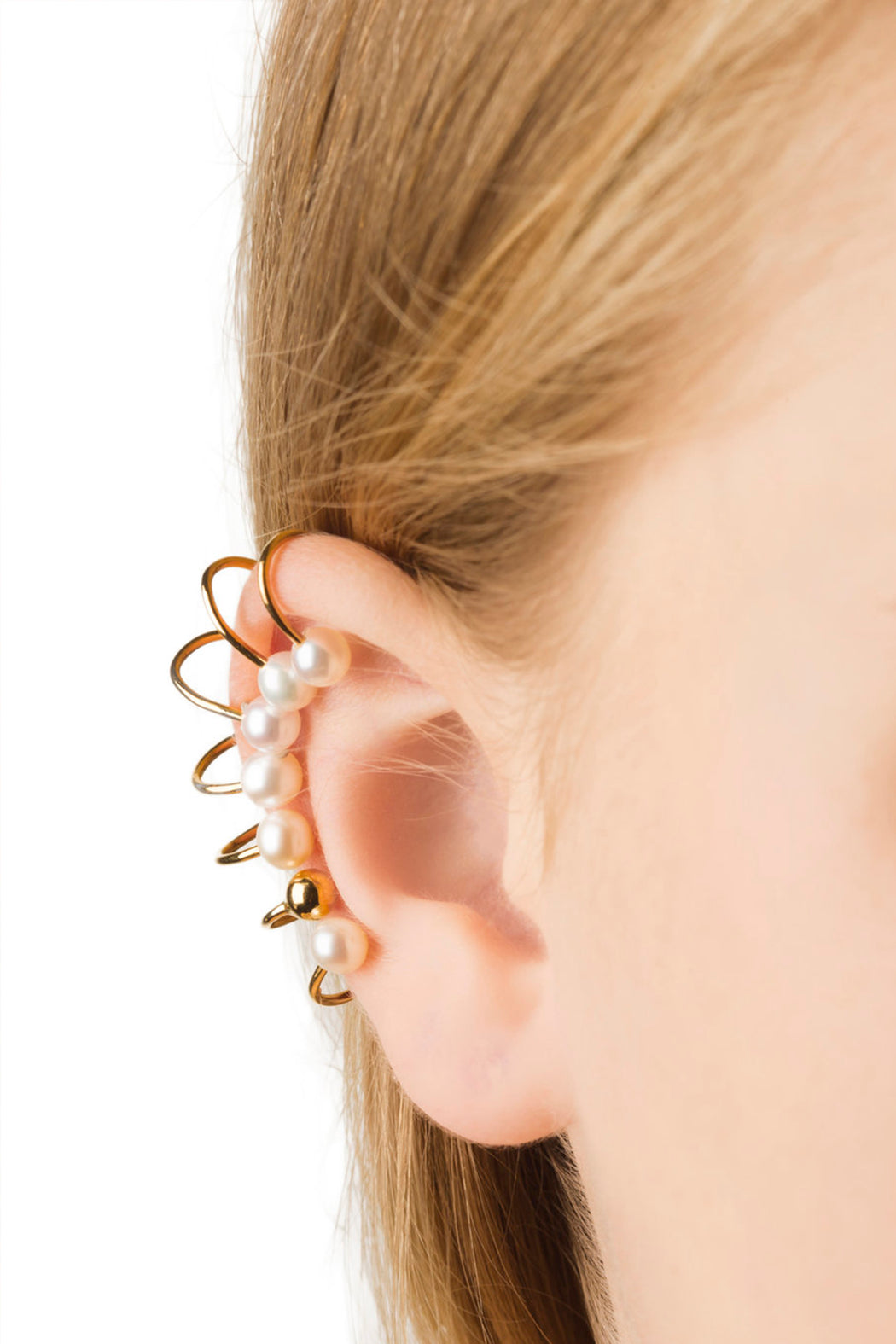 Iris Earwrap 6 Pearls - Gold