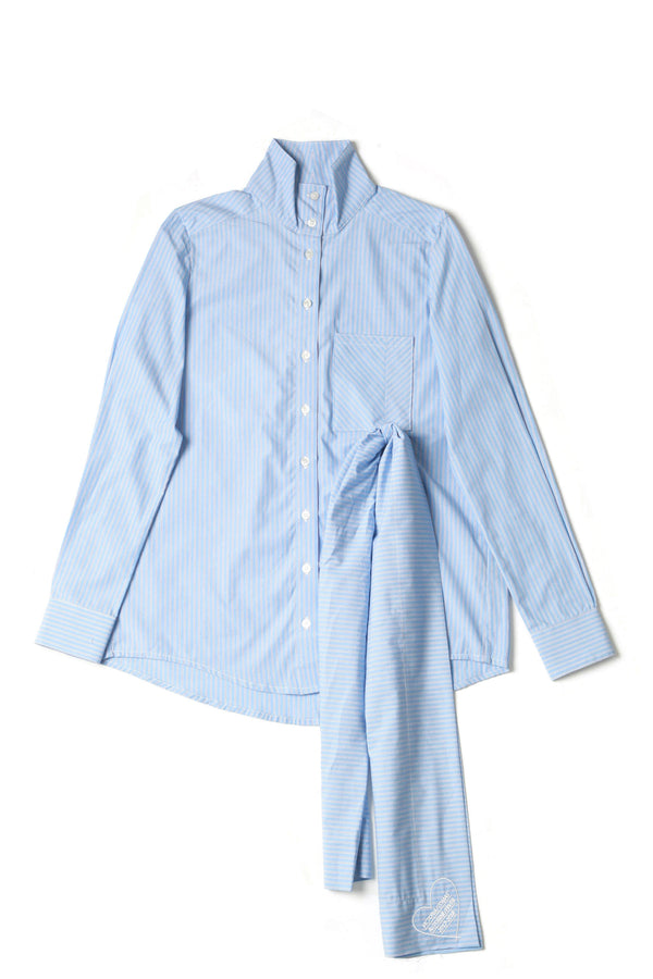 Striped Shirt with Scarf