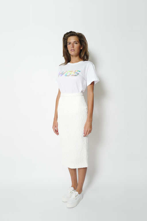High Waisted Skirt - White