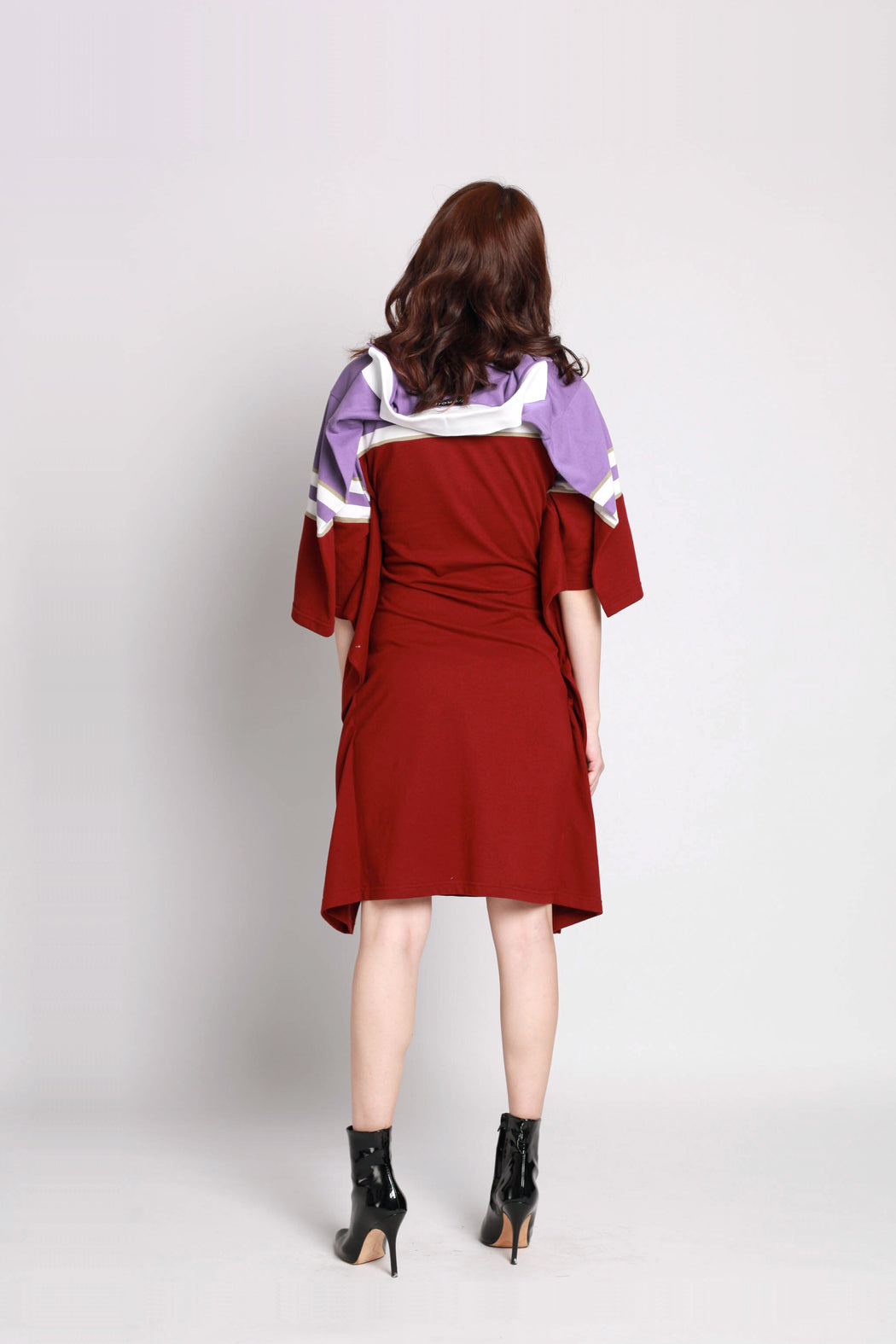 Striped Polo Dress - Violet/White/Burgundy